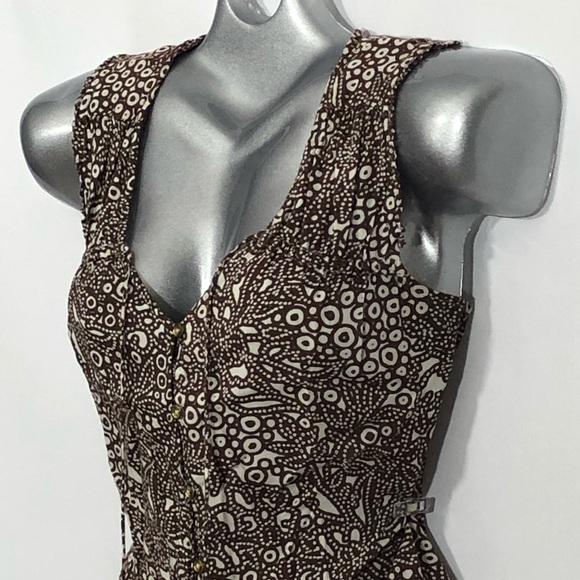 IZOD boho hippie v neck sleeveless blouse - Picture 5 of 8